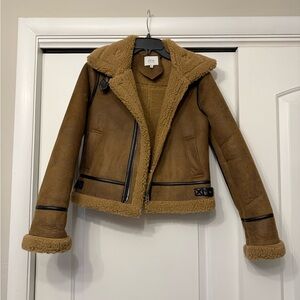 J.O.A. Tan Shearling Jacket